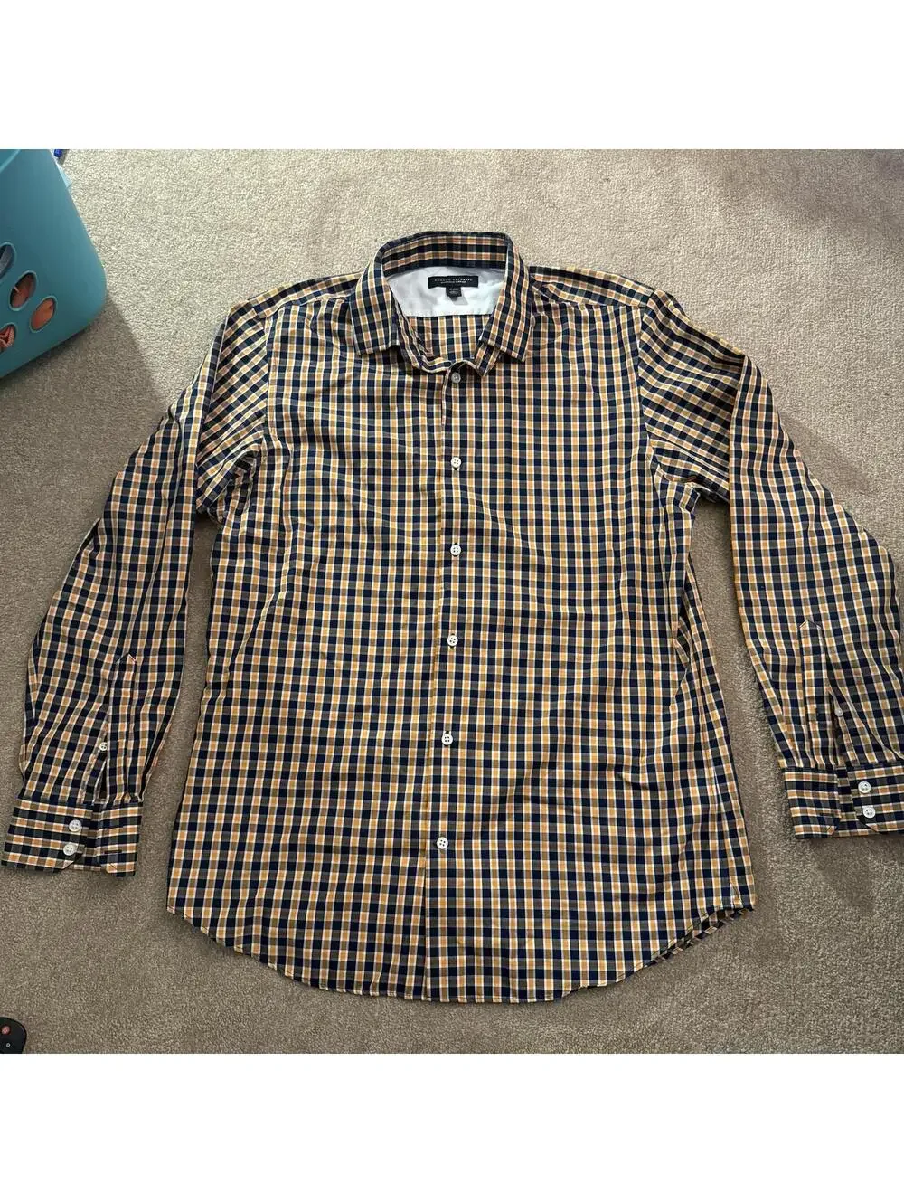 Banana‎ Republic Slim Fit Long Sleeve Gingham Button-Down Shirt Men's 16-16.5
